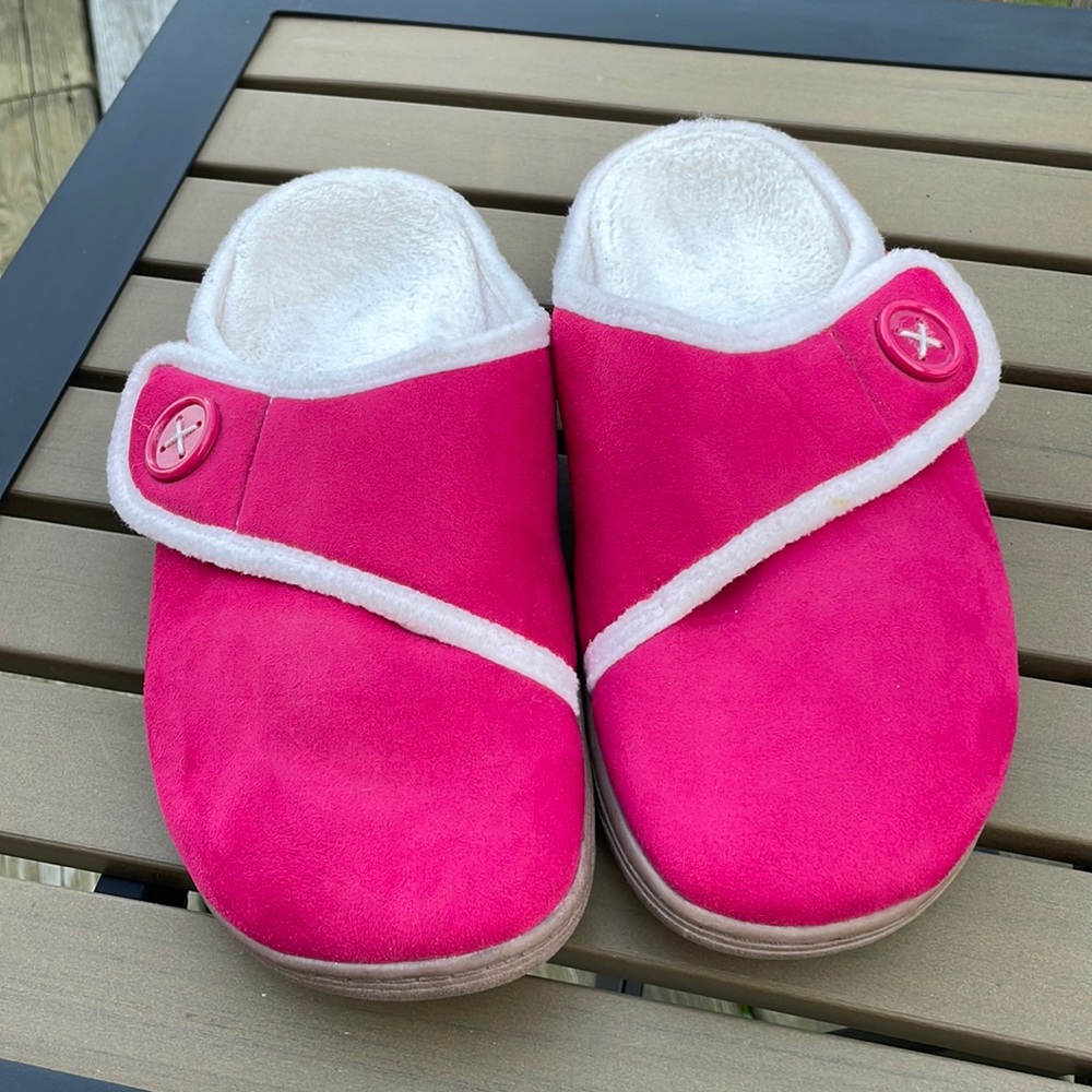 Orthaheel Shawn Red Slippers Vionic Size 8 Velcro Adjustable